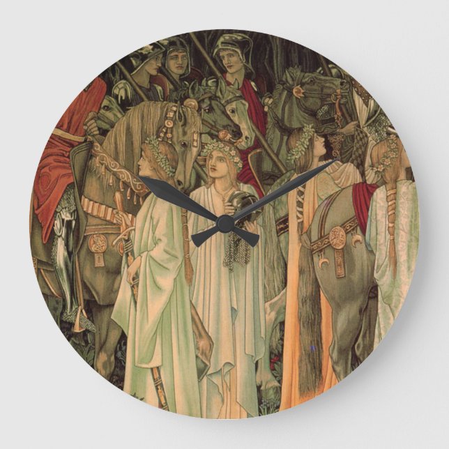 Medieval Knights of the Round Table Large Clock (Front)
