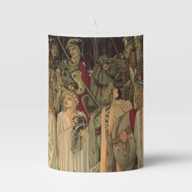 Medieval Knights of the Round Table Pillar Candle (Front)