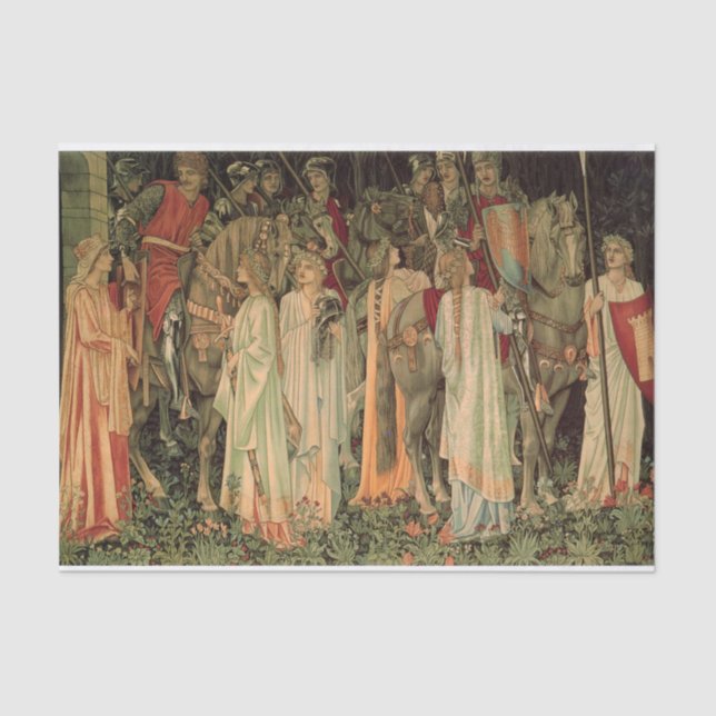 Medieval Knights of the Round Table Tissue Paper (Front)