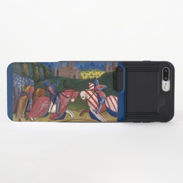 Medieval knights on horseback uncommon iPhone case (Open)