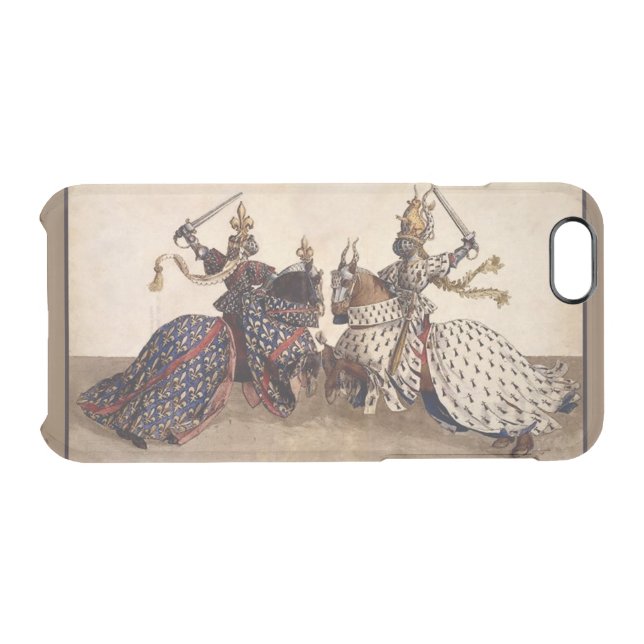 Medieval knights on horseback uncommon iPhone case (Back Horizontal)