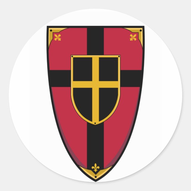 Medieval Knights Shield Sticker (Front)