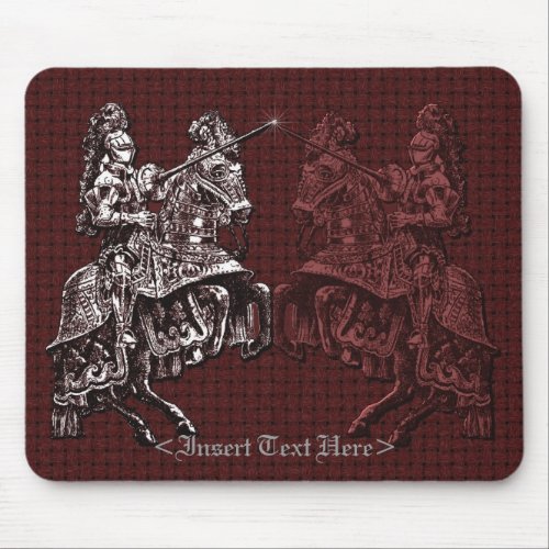 Medieval Knights Silver and Red Mouse Pad