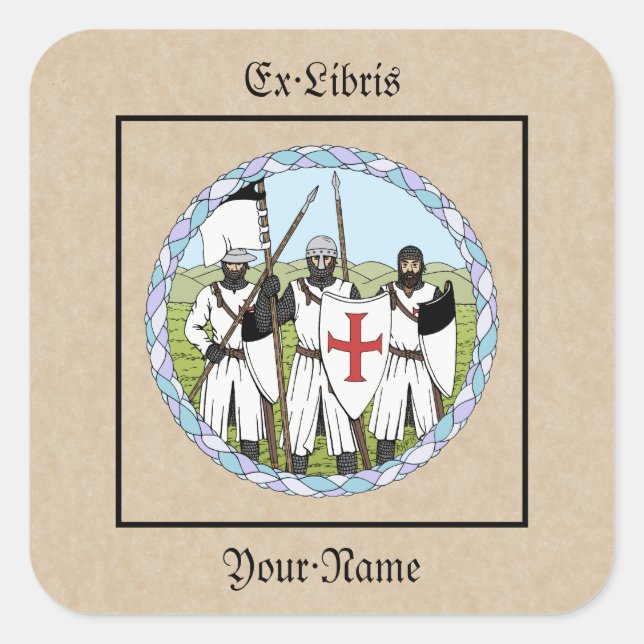 Medieval Knights Templar Bookplate (Front)