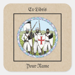 Medieval Knights Templar Bookplate