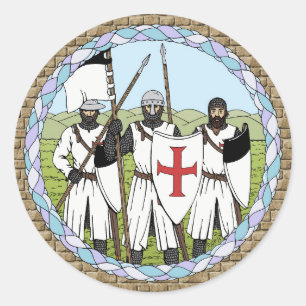 Medieval Knights Templar Classic Round Sticker