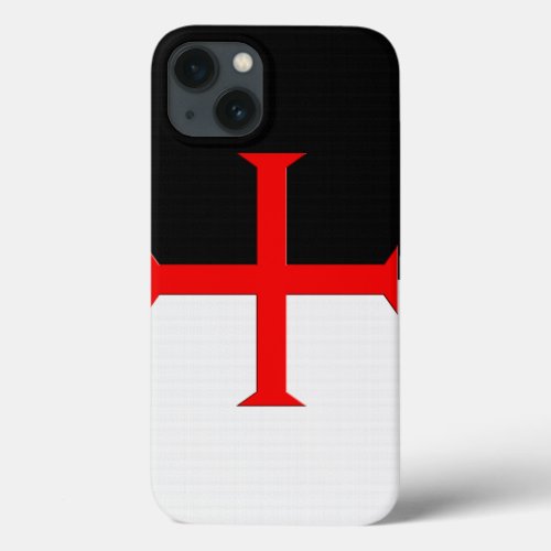 Medieval Knights Templar Cross Flag iPhone 13 Case