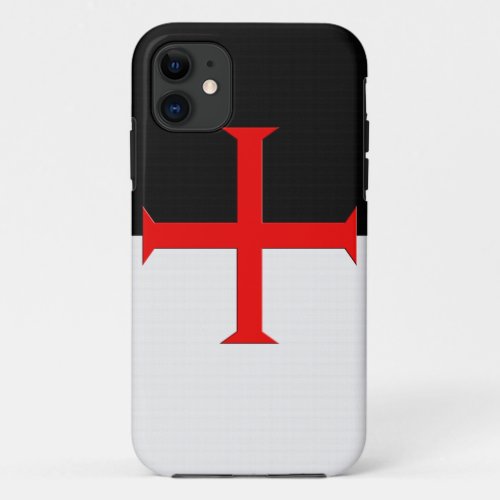 Medieval Knights Templar Cross Flag iPhone 11 Case