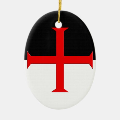 Medieval Knights Templar Cross Flag Ceramic Ornament