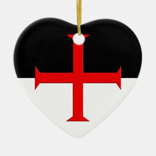 Medieval Knights Templar Cross Flag Ceramic Ornament