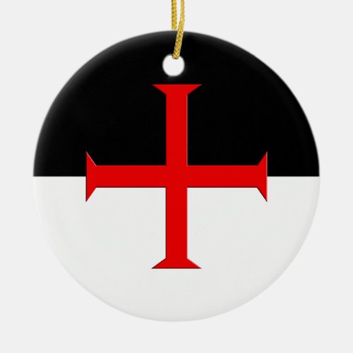 Medieval Knights Templar Cross Flag Ceramic Ornament