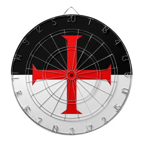 Medieval Knights Templar Cross Flag Dartboard