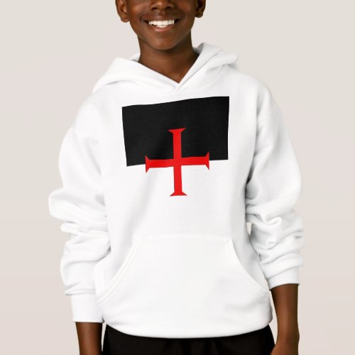 Medieval Knights Templar Cross Flag Hoodie
