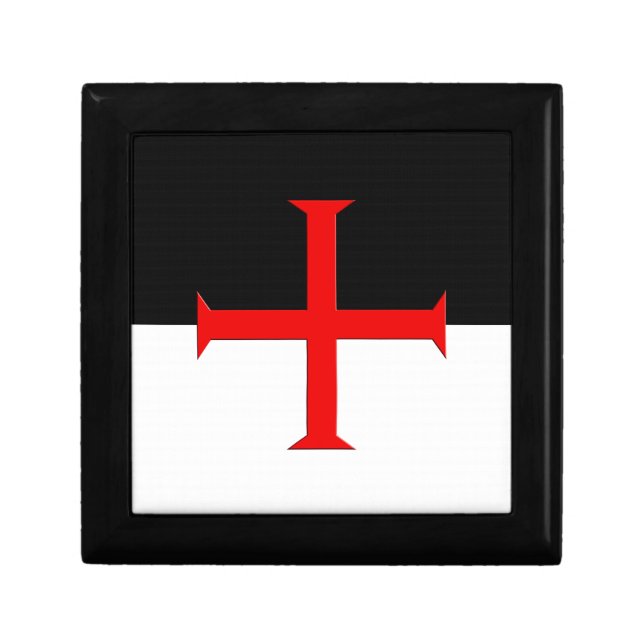 Medieval Knights Templar Cross Flag Jewelry Box (Front)