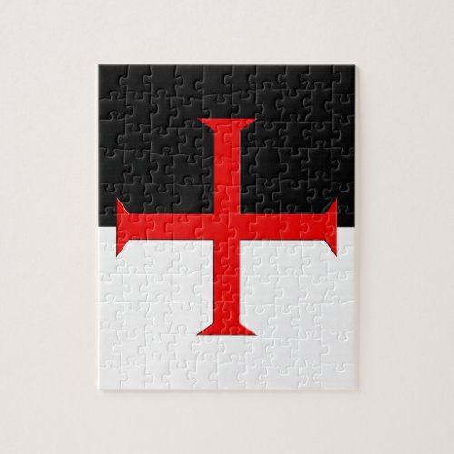 Medieval Knights Templar Cross Flag Jigsaw Puzzle
