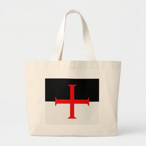 Medieval Knights Templar Cross Flag Large Tote Bag