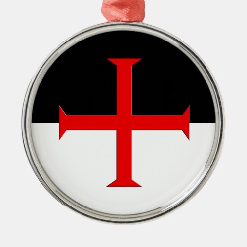 Medieval Knights Templar Cross Flag Metal Ornament