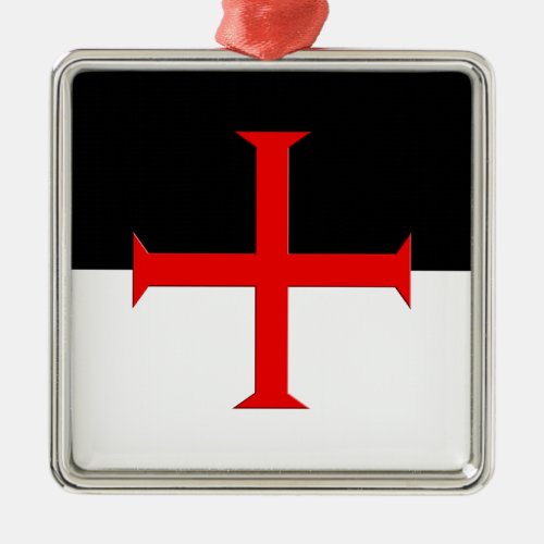 Medieval Knights Templar Cross Flag Metal Ornament