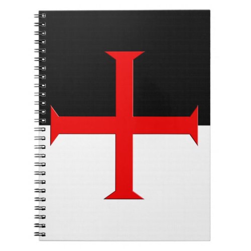 Medieval Knights Templar Cross Flag Notebook