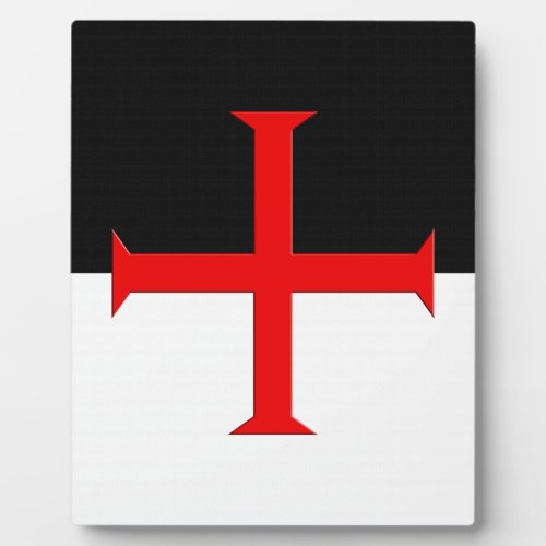 Medieval Knights Templar Cross Flag Plaque