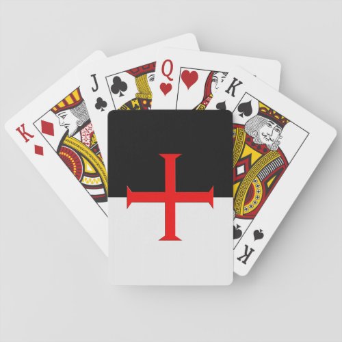 Medieval Knights Templar Cross Flag Poker Cards