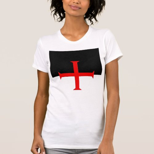 Medieval Knights Templar Cross Flag T_Shirt