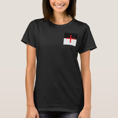 Medieval Knights Templar Cross Flag T_Shirt