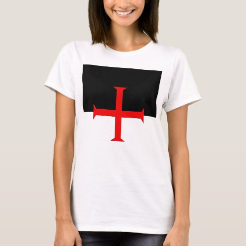 Medieval Knights Templar Cross Flag T_Shirt