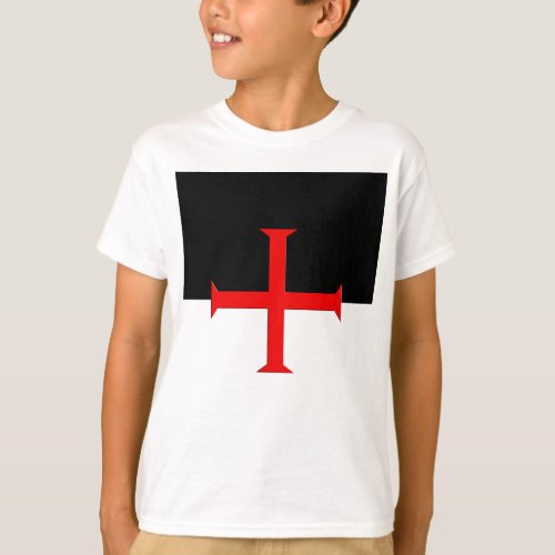 Medieval Knights Templar Cross Flag T_Shirt