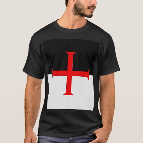 Medieval Knights Templar Cross Flag T_Shirt