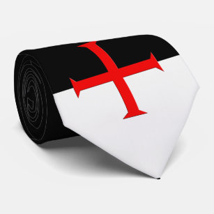 Medieval Knights Templar Cross Flag Tie