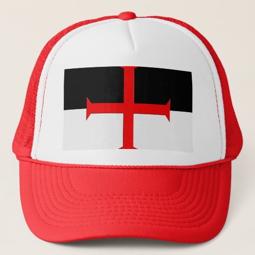 Medieval Knights Templar Cross Flag Trucker Hat