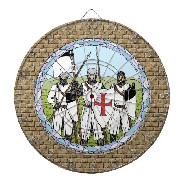 Medieval Knights Templar Dart Board (Front)