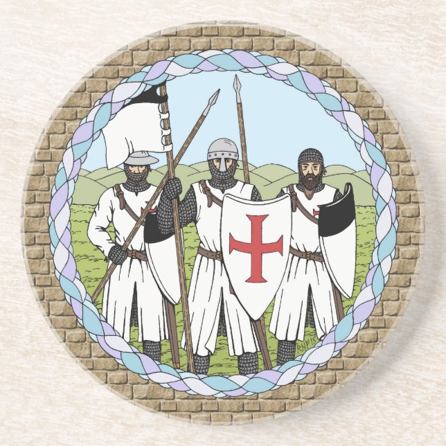 Medieval Knights Templar Drink Coaster (Front)