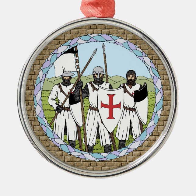 Medieval Knights Templar Metal Ornament (Front)