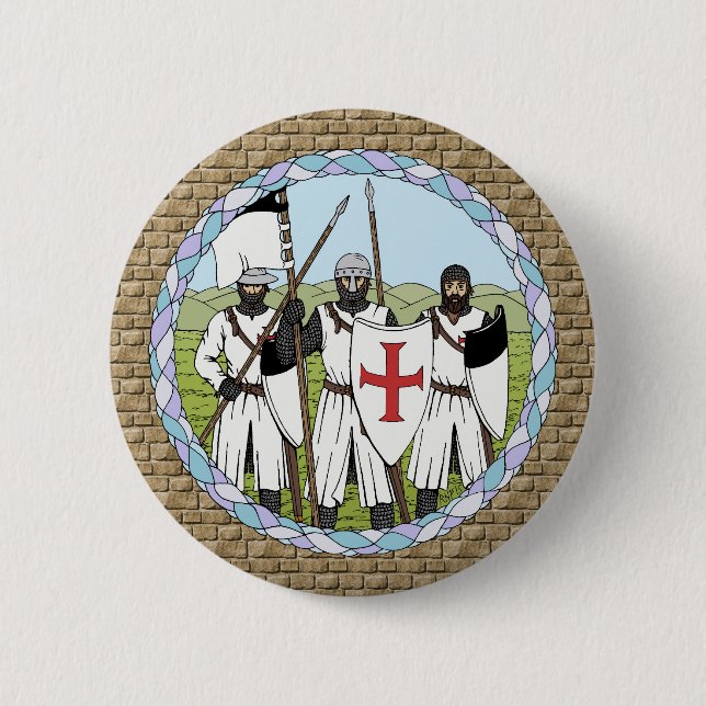 Medieval Knights Templar Pinback Button (Front)