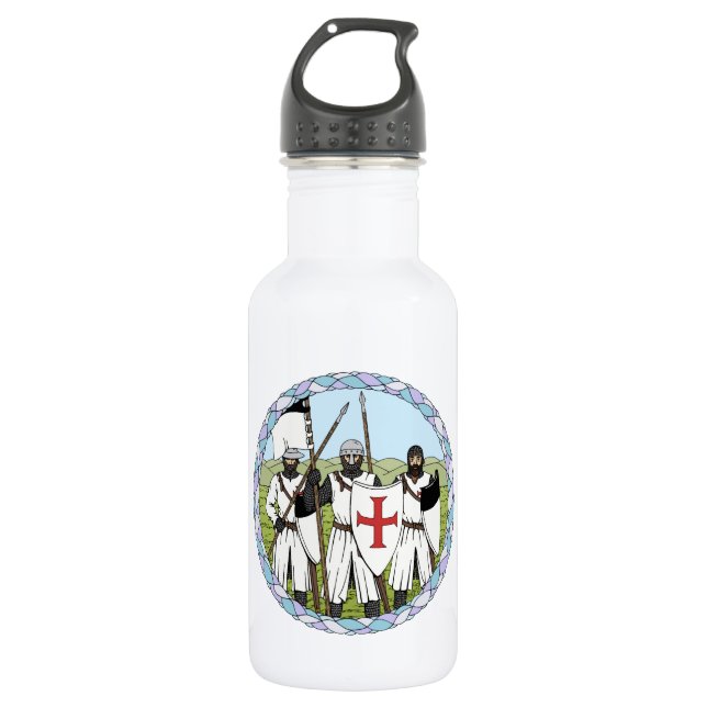 Medieval Knights Templar Water Bottle (Front)