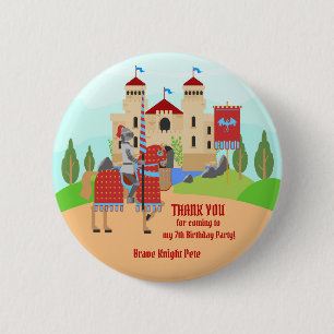 Medieval Knights Tournament Birthday Party Button
