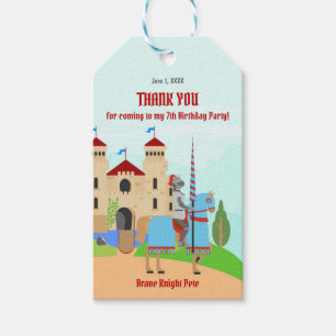 Medieval Knights Tournament Birthday Party Gift Tags