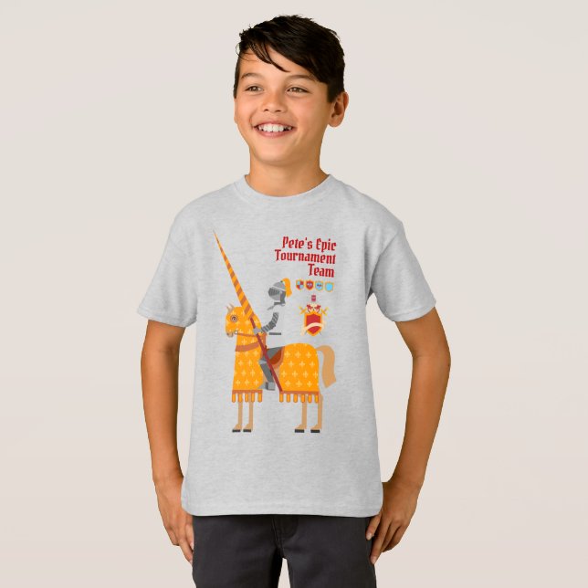 Medieval Knights Tournament Birthday Party T-Shirt (Front Full)