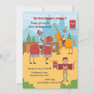 Medieval Knights Tournament Boy Birthday Party Invitation