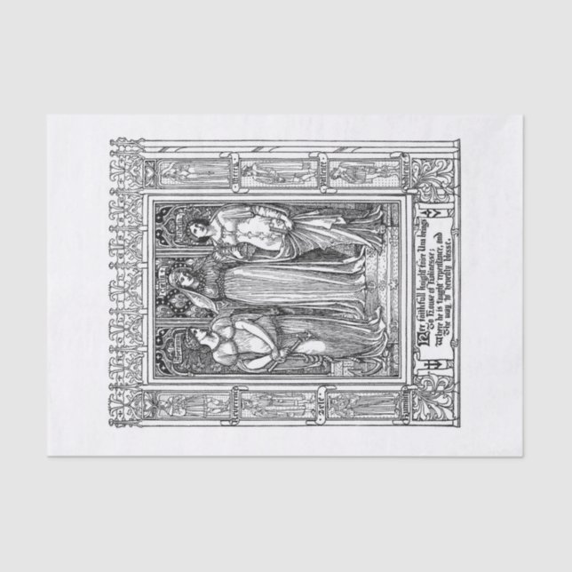 Medieval ladies decoupage tissue paper (Front)