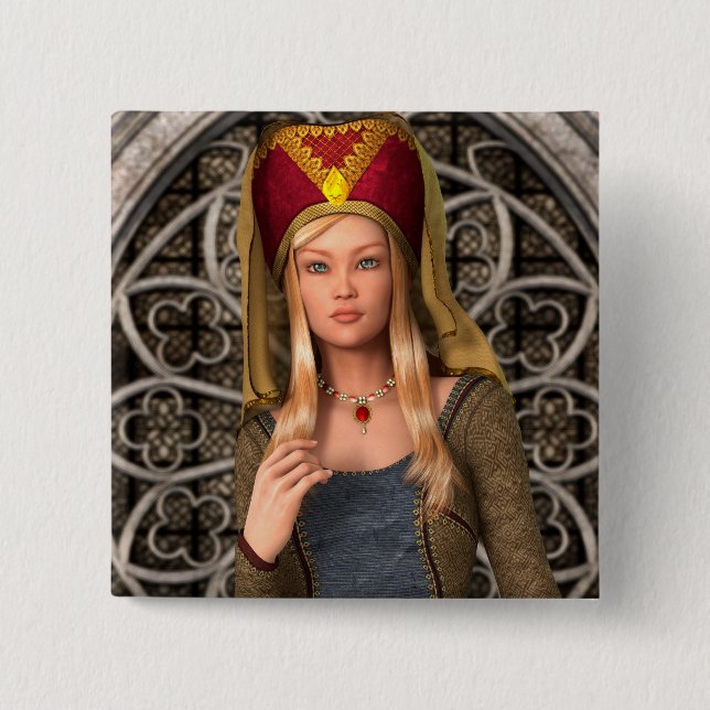 Medieval Lady Button (Front)