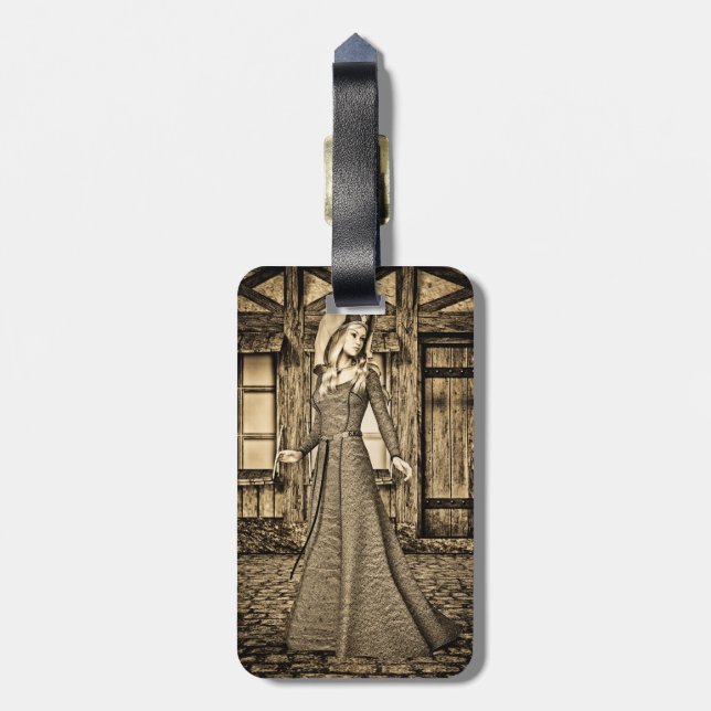 Medieval Lady Luggage Tag (Back Vertical)