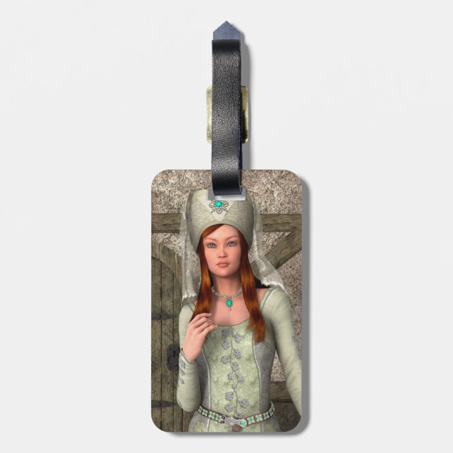 Medieval Lady  Luggage Tag (Back Vertical)