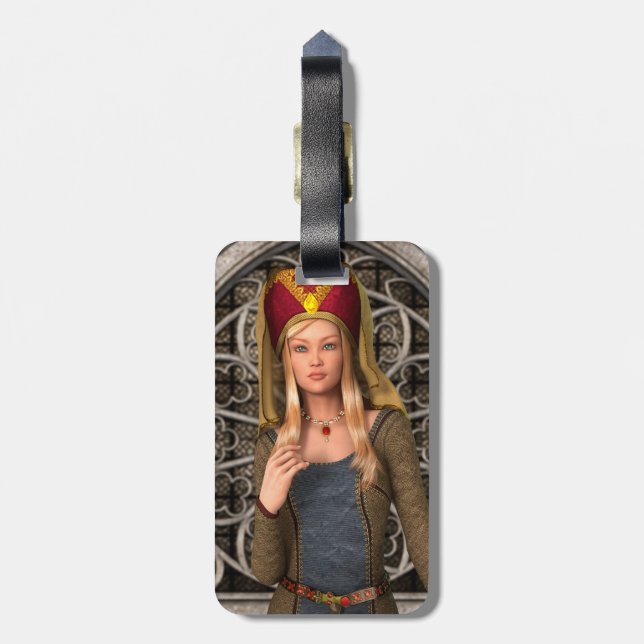 Medieval Lady Luggage Tag (Back Vertical)