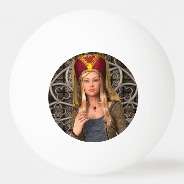 Medieval Lady Ping-Pong Ball (Front)
