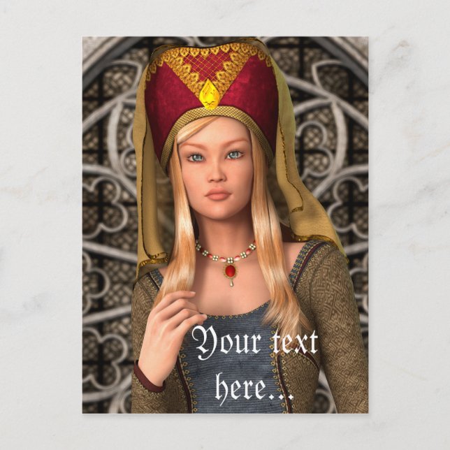 Medieval Lady Postcard (Front)