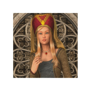 Medieval Lady Wood Wall Decor