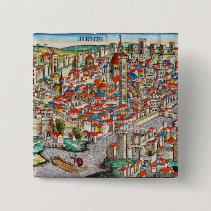 Medieval landmark of Florence in Italy Button